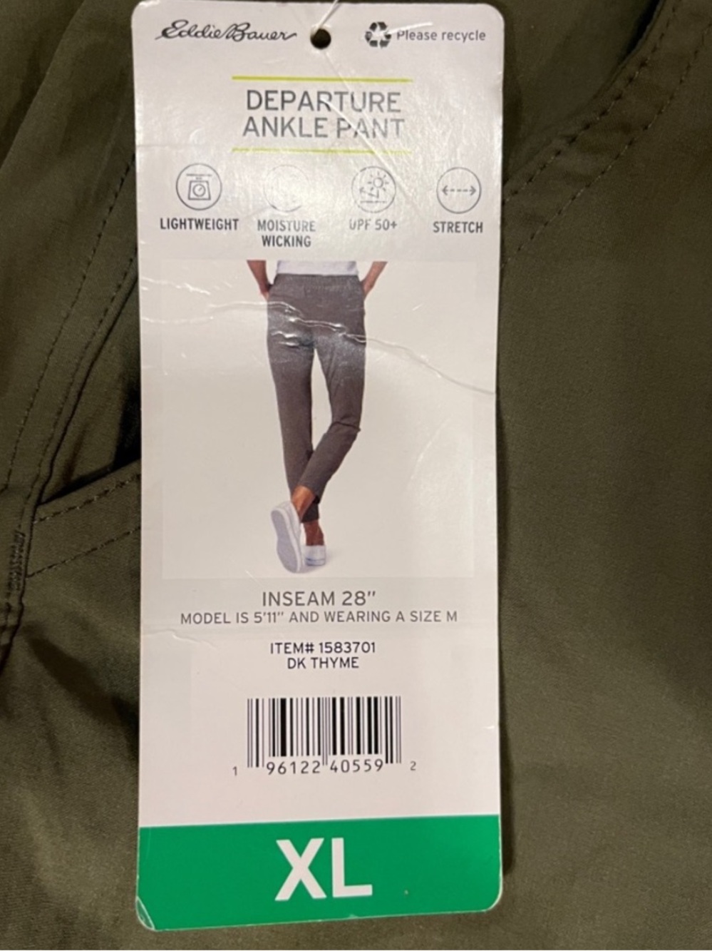 Eddie Bauer Black Stretch elastic waist Ankle Pants - Picture 7 of 7